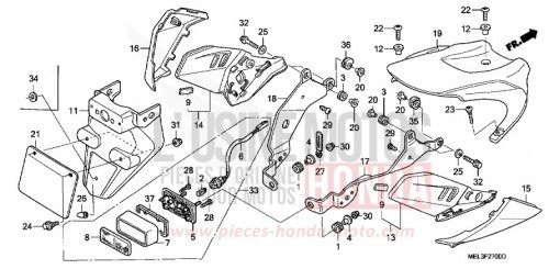 GARDE-BOUE ARRIERE (CBR1000RR4/5) CBR1000RR4 de 2004